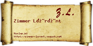 Zimmer Lóránt névjegykártya